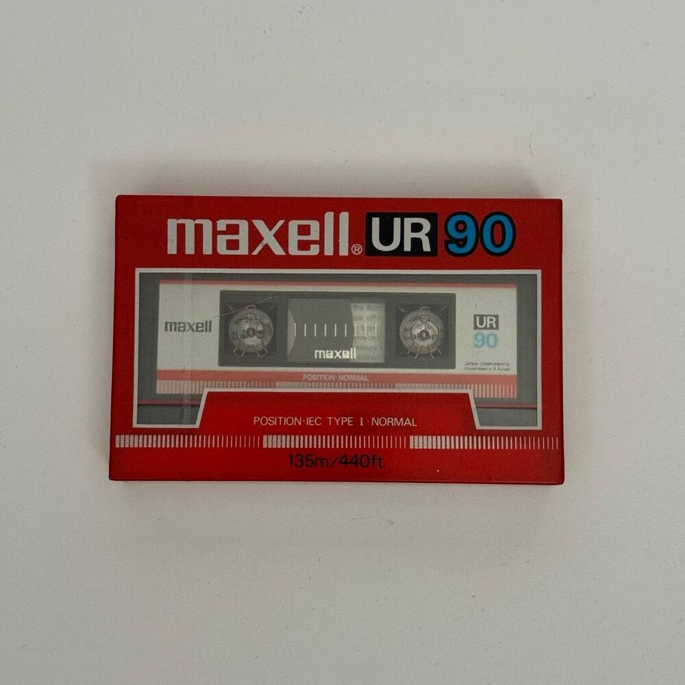 New Vintage Maxell UR 90 Minute Sealed Blank Cassette Japanese Components